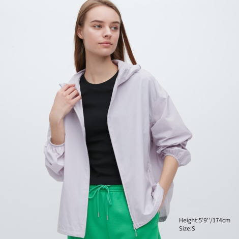 Ветровка женская Uniqlo легкая куртка с капюшоном 1159775041 (Серый, XXL)