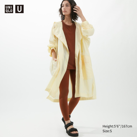 Удлиненная ветровка Uniqlo пончо с капюшоном 1159787008 (Желтый, XL)