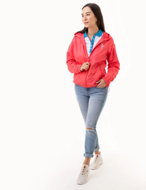 Женская ветровка U.S. Polo Assn с капюшоном 1159793941 (Розовый, XL)