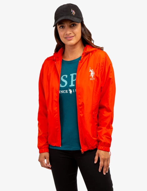 Женская ветровка U.S. Polo Assn с капюшоном 1159793942 (Оранжевый, XS)