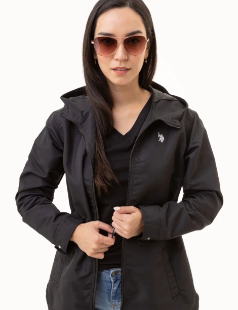 Жіноча ветровка U.S. Polo Assn з капюшоном 1159804509 (Чорний, L)