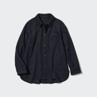 Куртка-рубашка UNIQLO на пуговицах 1159776174 (Синий, S)