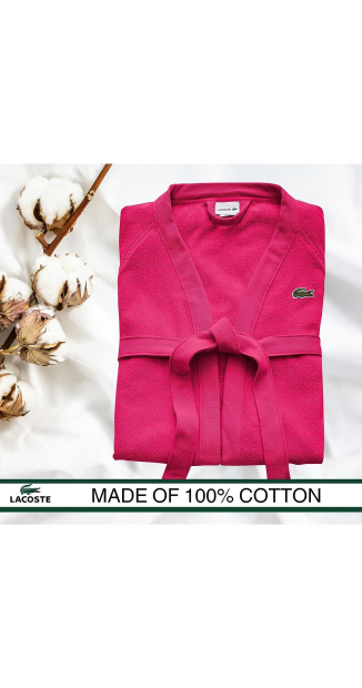 Махровый халат Lacoste 1159788626 (Розовый, One size)