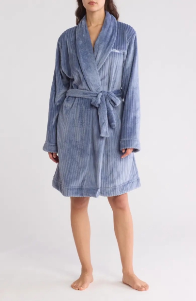 Женский мягкий халат Calvin Klein с поясом 1159823021 (Синий M/L)