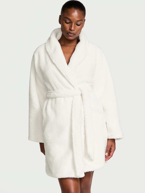 Уютный короткий халат Victoria's Secret 1159828133 (Белый XS/S)
