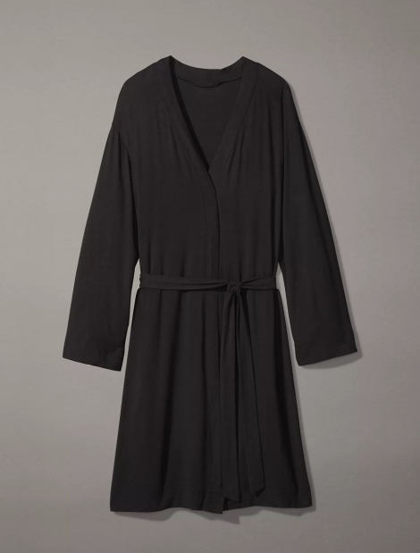 Ультралегкий халат для отдыха Calvin Klein 1159835842 (Черный XS/S)