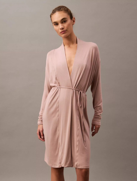 Ультралегкий халат для отдыха Calvin Klein 1159835869 (Розовый XS/S)