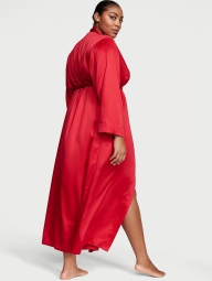 Женский длинный атласный халат Victoria's Secret 1159803654 (Красный, XS/S)