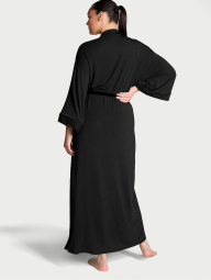 Женский легкий халат Victoria's Secret с отделкой из бархата 1159834423 (Черный XS/S)