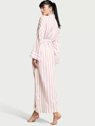 Домашний длинный халат Victoria’s Secret с поясом 1159834564 (Белый/Коричневый XS/S)