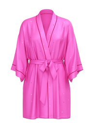 Женский сатиновый халат Victoria's Secret 1159835415 (Розовый XS/S)