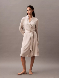 Женский сатиновый халат Calvin Klein 1159835875 (Молочный XS/S)