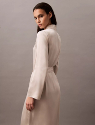 Женский сатиновый халат Calvin Klein 1159835875 (Молочный XS/S)