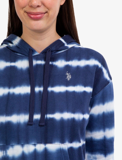 Жіноче худі U.S. Polo Assn з капюшоном 1159804559 (Білий/синій, XS)