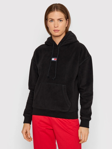 Женское теплое флисовое худи Tommy Hilfiger 1159809480 (Черный, XS)