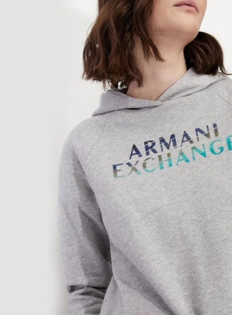 Женское худи Armani Exchange с капюшоном 1159816180 (Серый XS)