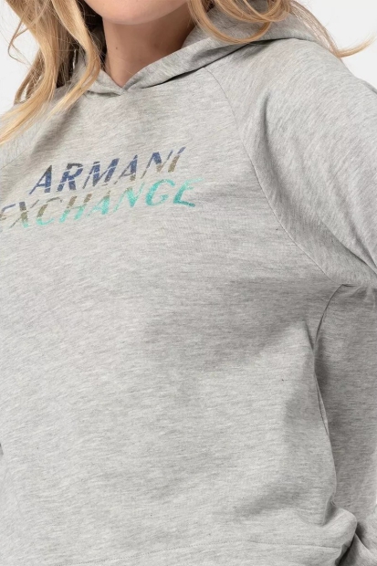 Женское худи Armani Exchange с капюшоном 1159816180 (Серый XS)