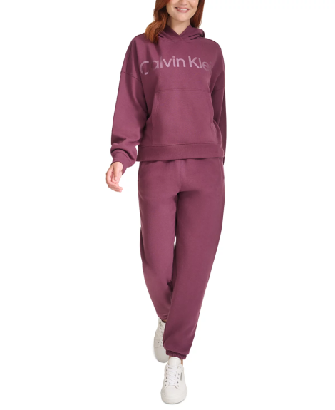 Жіноче худощі Calvin Klein з капюшоном 1159834975 (Бордовий S)