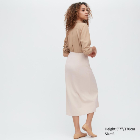 Женская эластичная юбка UNIQLO 1159781231 (Бежевый, L)