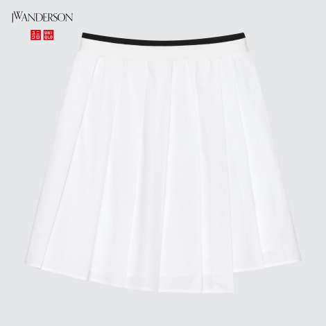 Женская плиссированная мини-юбка JW Anderson UNIQLO 1159784872 (Белый, L)