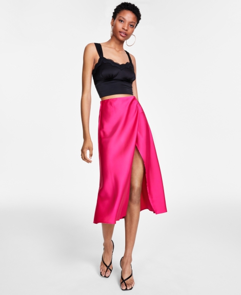 Женская юбка GUESS сатиновая 1159796780 (Розовый, S)