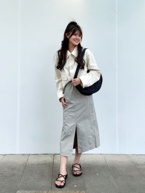 Жіноча спідниця UNIQLO 1159816698  (Сірий M)