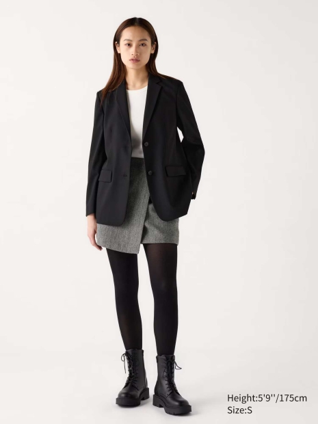 Твідова спідниця-шорти UNIQLO 1159828305 (Сірий S)