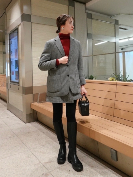 Твідова спідниця-шорти UNIQLO 1159828305 (Сірий S)