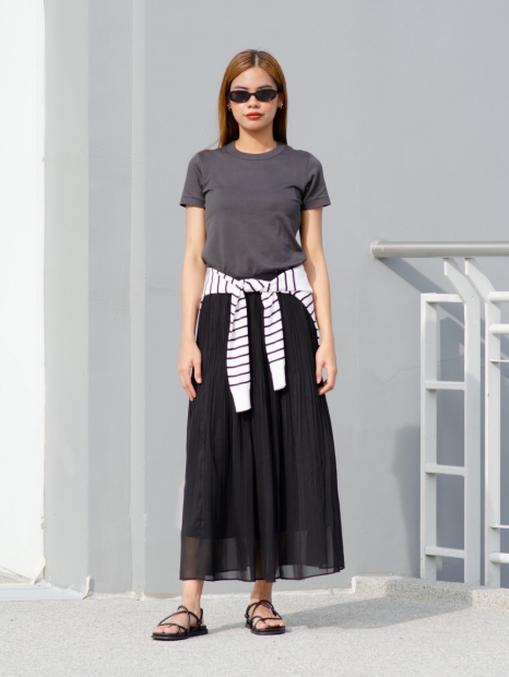 Плиссированная юбка UNIQLO 1159830767 (Черный S)