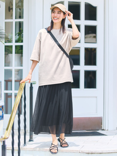 Плиссированная юбка UNIQLO 1159830767 (Черный S)