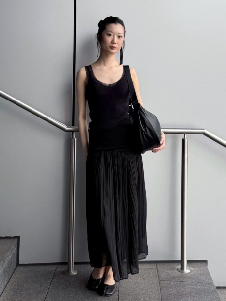 Плиссированная юбка UNIQLO 1159830767 (Черный S)