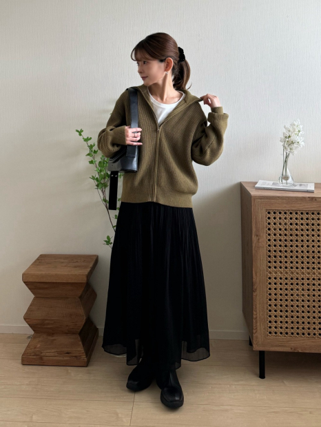Плиссированная юбка UNIQLO 1159830767 (Черный S)