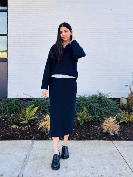 Женская эластичная юбка UNIQLO 1159834739 (Синий M)
