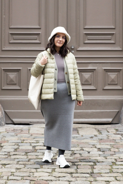 Женская эластичная юбка UNIQLO 1159834740 (Серый M)