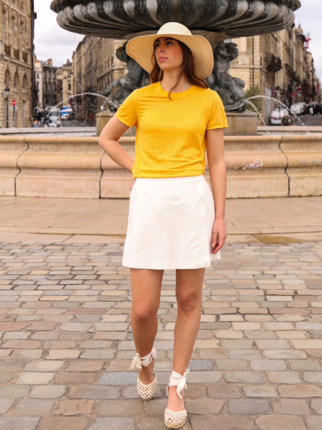 Жіноча спідниця-шорти UNIQLO із лляної суміші 1159835649 (Молочний XXL)
