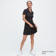 Женская плиссированная мини-юбка UNIQLO с молнией 1159784865 (Черный, S)