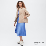 Плиссированная асимметричная юбка UNIQLO 1159786686 (Синий, S)