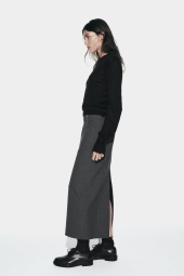 Классическая юбка ZARA с молниями 1159803196 (Серый, S)