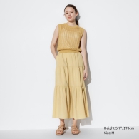 Длинная расклешенная юбка UNIQLO 1159811968 (Бежевый, XS)