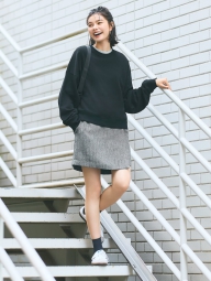 Твідова спідниця-шорти UNIQLO 1159828305 (Сірий S)