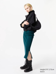 Женская эластичная юбка UNIQLO 1159834017 (Зеленый M)