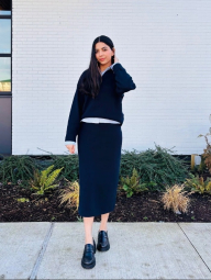 Женская эластичная юбка UNIQLO 1159834739 (Синий M)