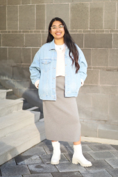 Женская эластичная юбка UNIQLO 1159834740 (Серый M)