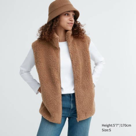 Стильний теплий жилет Uniqlo зі штучного хутра 1159796082 (Коричневий, XL)