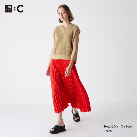 Женская вязаная жилетка UNIQLO 1159811693 (Бежевый, S)