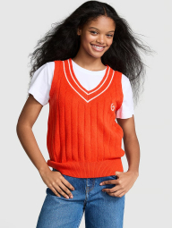 Стильный жилет Victoria's Secret Pink вязаный 1159834292 (Оранжевый S)