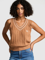 Стильный жилет Victoria's Secret Pink вязаный 1159834294 (Коричневый L)
