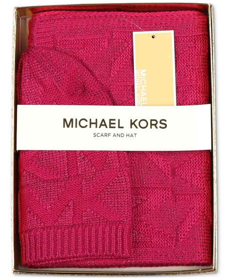 В'язаний набір Michael Kors шапка та шарф 1159799040 (Рожевий, One size)