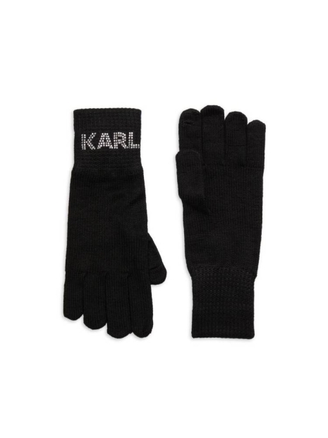 Стильний комплект Karl Lagerfeld Paris шапка та рукавички 1159829348 (Чорний One size)