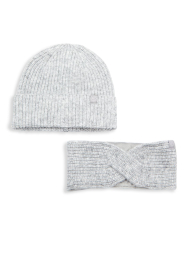 Вязаный комплект Calvin Klein шапка с повязкой 1159780727 (Серый, One size)